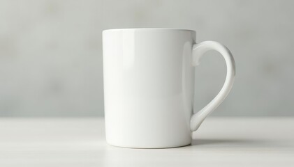 Obraz premium Classic white mug, handle visible, clean background, element, template, material