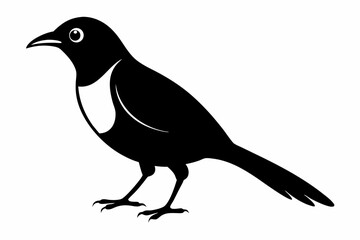 white bell bird silhouette black vector