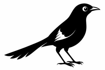 white bell bird silhouette black vector