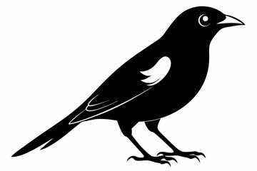 white bell bird silhouette black vector