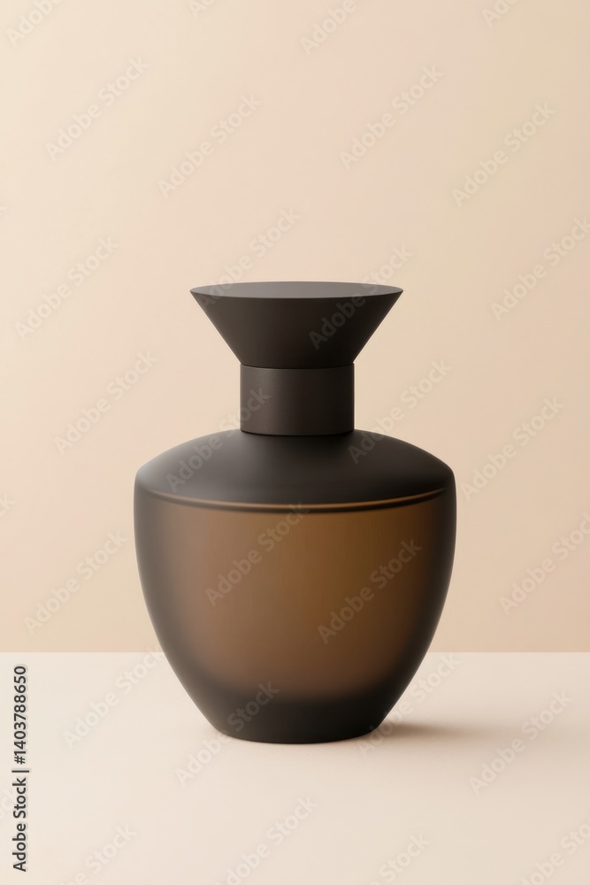 Poster elegant perfume bottle with a matte finish on a minimalist background creating a sense of luxury and