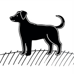 Vector silhouette of a dog, Dog illustration, Dog art, Dog drawing, Pet Animal Silhouette.