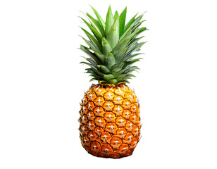Fototapeta premium Pineapple ananas . Clipart PNG image . Transparent background . Cartoon vector style . Generative AI 