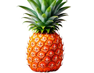 Fototapeta premium Pineapple ananas . Clipart PNG image . Transparent background . Cartoon vector style . Generative AI 