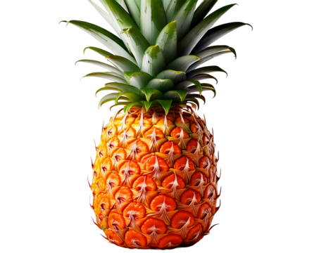Pineapple ananas . Clipart PNG image . Transparent background . Cartoon vector style . Generative AI
