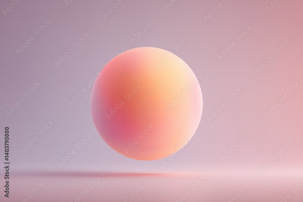 Aufkleber 3d abstract object floating in seamless gradient space soft curves and vibrant colors invite viewer 