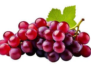 Fototapeta premium red grapes bunch isolated on white background. Generative AI 