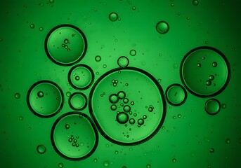 Emerald Green Abstract: A Microscopic World of Bubbles
