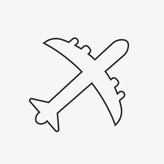 Obraz premium Airplane aviation flat icon for apps and websites 