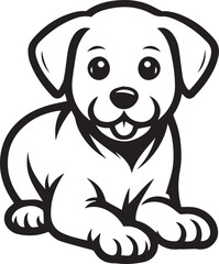 Black & White Puppy Dog Vector