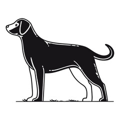 Vector silhouette of a dog, Dog illustration, Dog art, Dog drawing, Pet Animal Silhouette.	