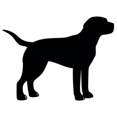 Vector silhouette of a dog, Dog illustration, Dog art, Dog drawing, Pet Animal Silhouette.