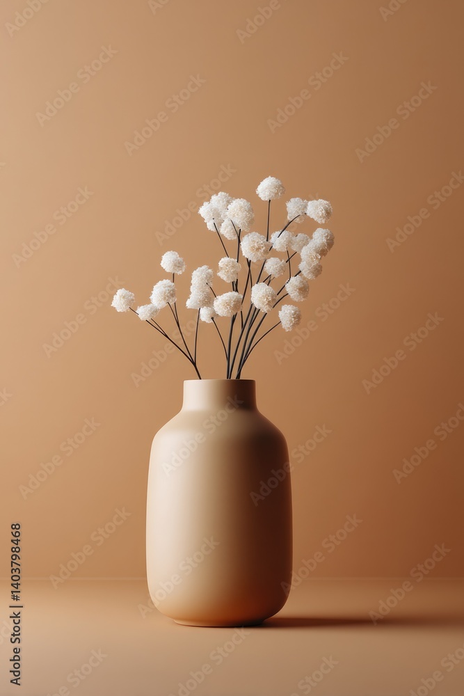 Poster clean minimalistic mockup features empty frame against neutral backdrop
