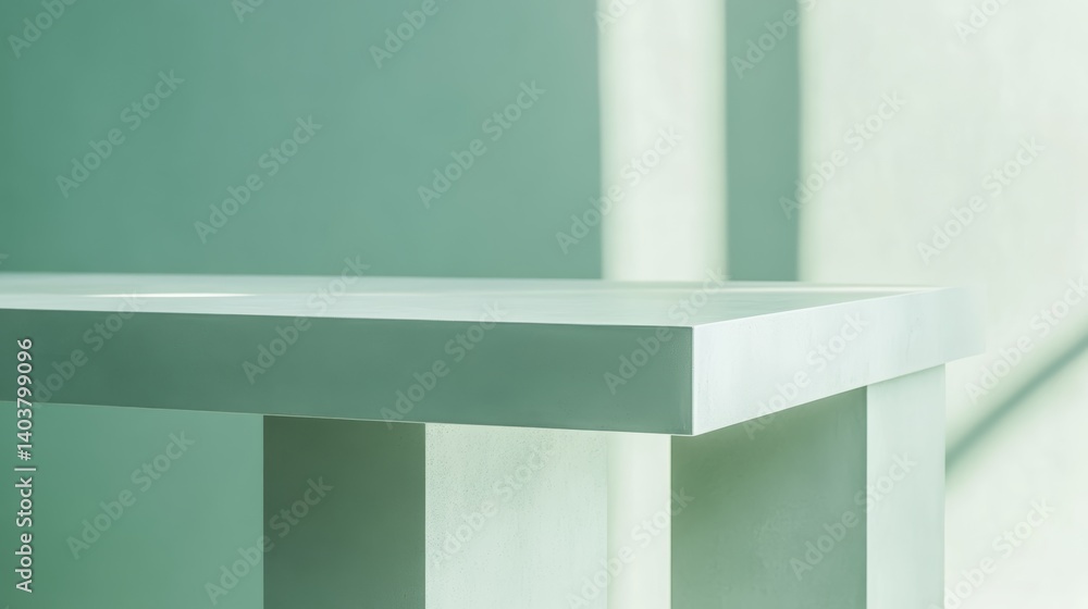 Poster close-up view of a modern marble countertop showcasing subtle textures and reflections in a well-lit