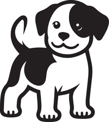 Black & White Puppy Dog Vector