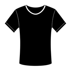 Naklejka premium Black silhouette of a T-shirt template 