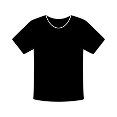 Black silhouette of a T-shirt template 