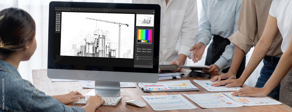 Poster Architectural design brisk software application for architect business and professional designer