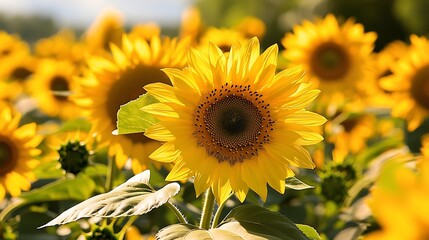 Fototapeta premium Sunflowers Field Summer Day