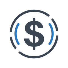 Obraz premium Dollar sign icon representing finance and economic themes