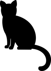black cat silhouette hand drawing minimalist illustration