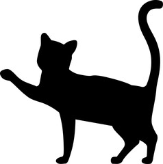 black cat silhouette hand drawing minimalist illustration