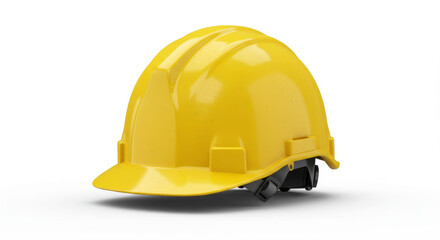 Fototapeta premium Yellow construction safety helmet isolated on white background