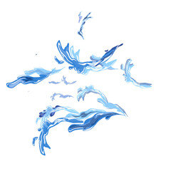 blue water splash icon without background