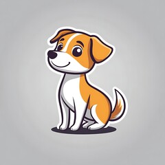 Fototapeta premium Cute dog illustration in minimalist style