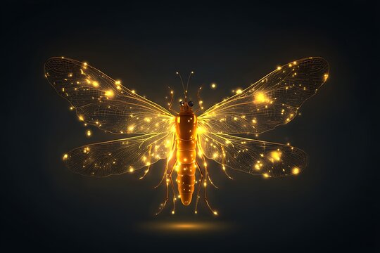 A firefly image on a transparent background in PNG format. Fireveil. Illustration.