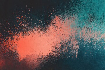 Grainy teal orange gradient, noise texture, abstract dark poster