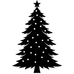 Obraz premium Christmas tree silhouette vector isolated on white background