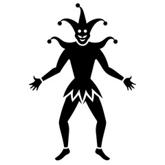 Jester silhouette vector isolated on white background