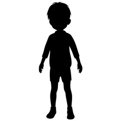Kid and baby silhouette isolated on white background