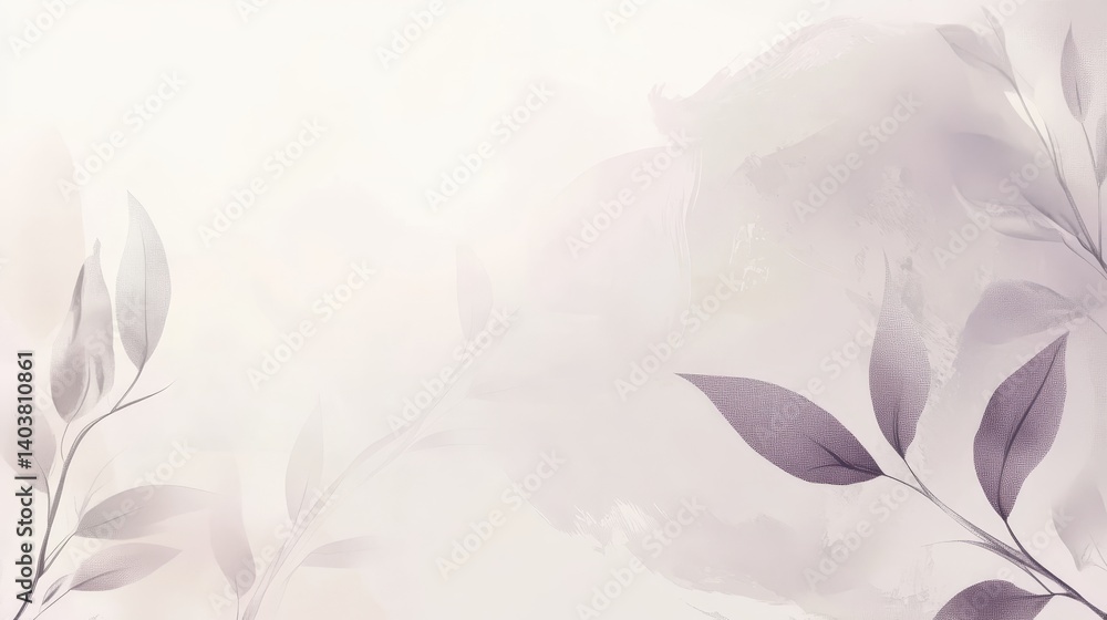 Poster abstract background design featuring pastel shapes and floral elements in a minimalistic style for m