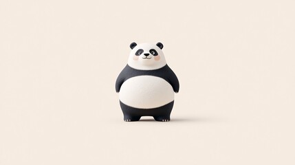 Cute cartoon panda character in minimalistic design