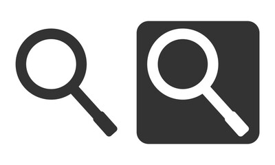 Search for the magnifying glass icon. Search simbol. Magnifier or loupe sign flat style stock vector.