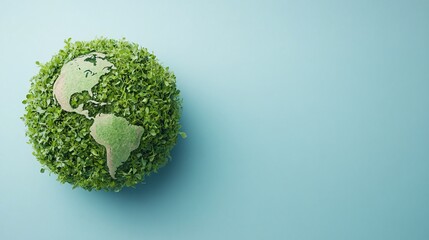 Eco-Friendly Globe Made of Greenery Representation