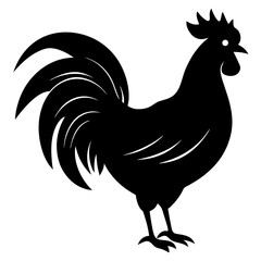 Roster silhouette vector isolated on white background