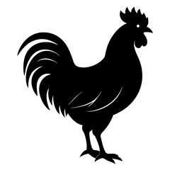 Roster silhouette vector isolated on white background