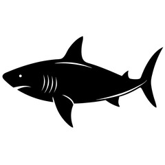Obraz premium shark silhouette vector isolated on white background