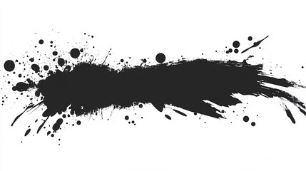 Abstract black ink splash on white background artistic grunge texture for creative design element
