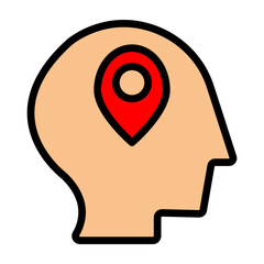 Mind Map Vector Filled Icon Design