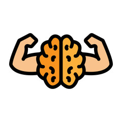 Mental Strength Vector Filled Icon Design