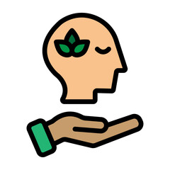 Healing Mind Vector Filled Icon Design