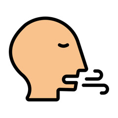 Mindful Breathing Vector Filled Icon Design