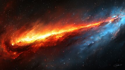 Fiery Nebula: A Cosmic Dance of Fire and Ice