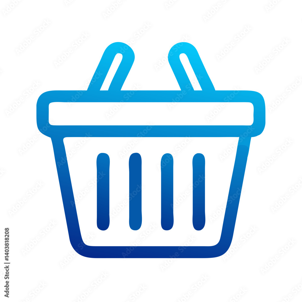 Aufkleber basket icon representing shopping and storage function