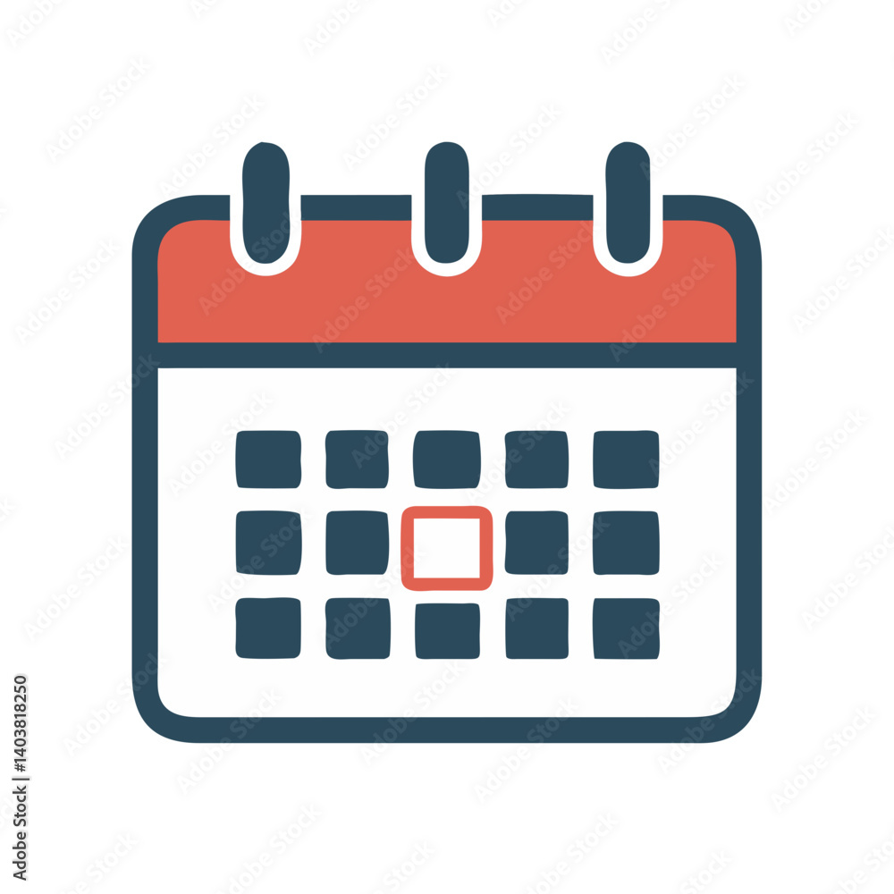 Poster calendar icon representing schedule and important dates