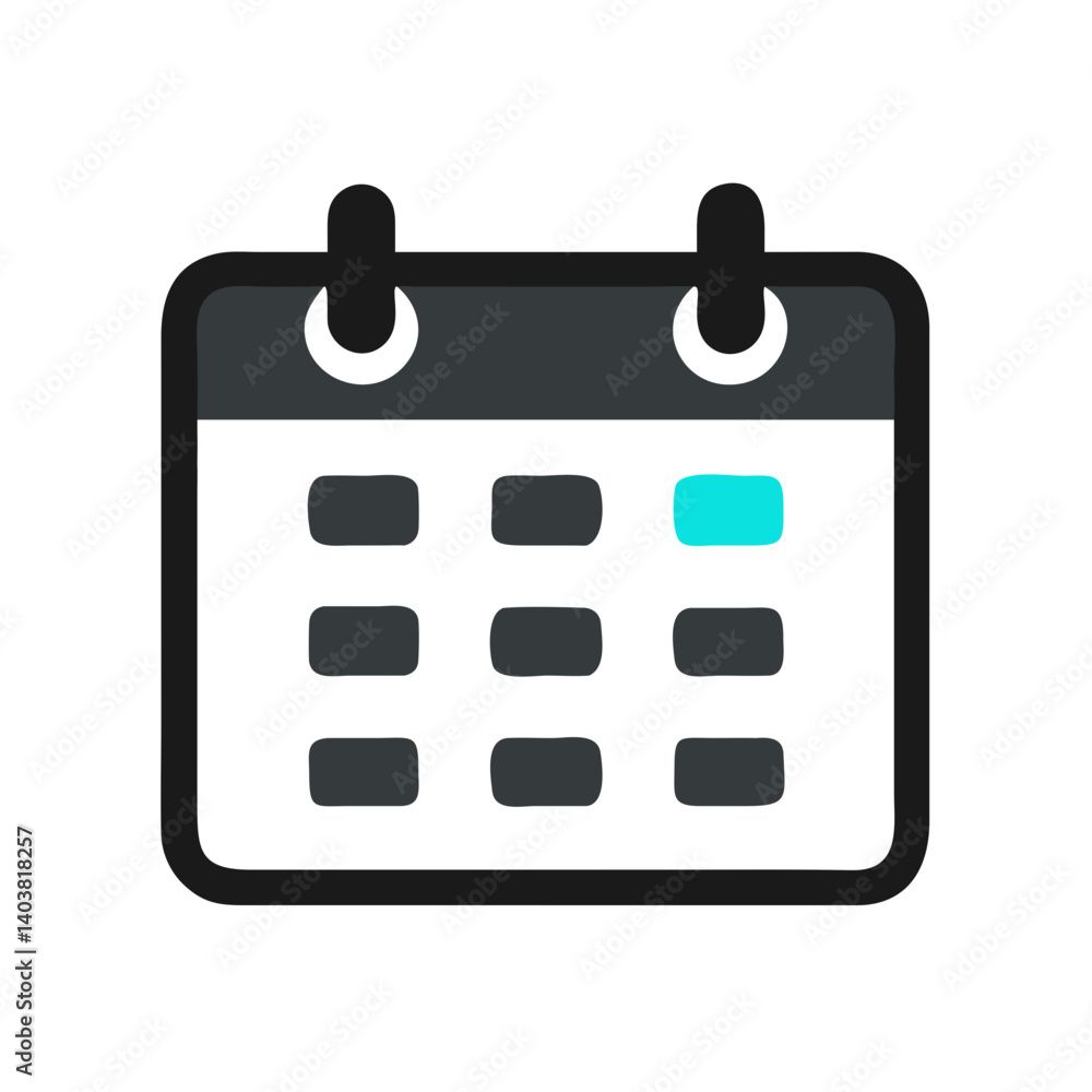 Poster calendar icon representing schedule and important dates
